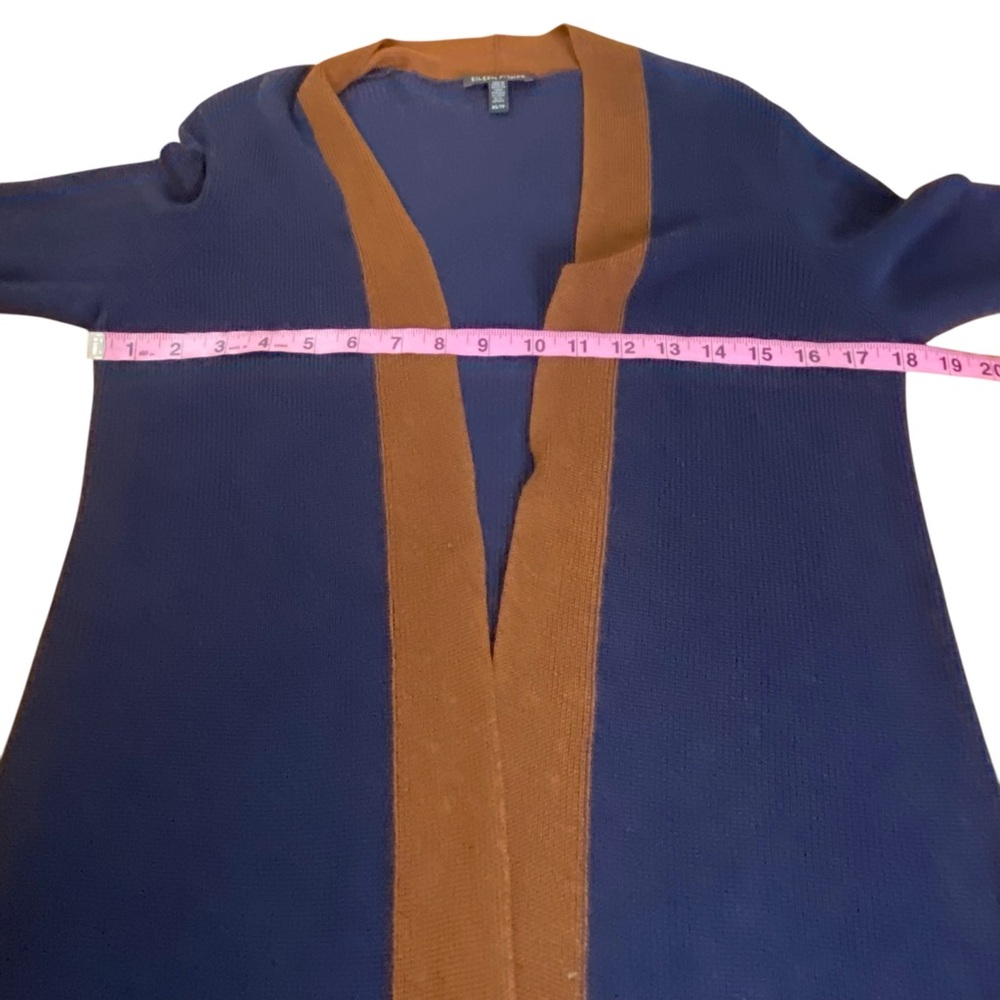 Eileen Fisher long jersey knit open cardigan in midnight navy Women’s size S - Picture 4 of 9
